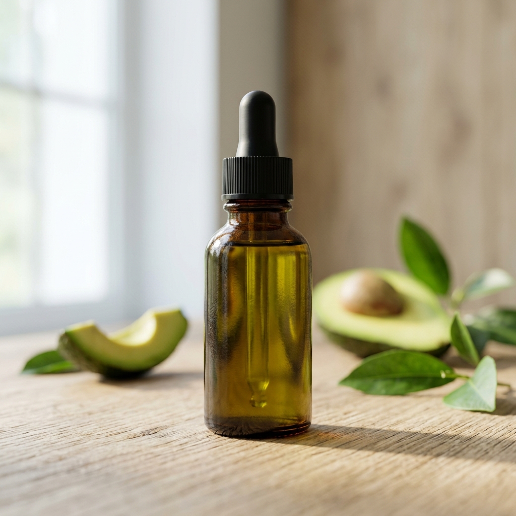 Avocadoöl in Glasflasche